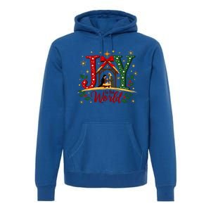 Joy To The World Christmas Christian Nativity Scene Gift Premium Hoodie