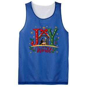 Joy To The World Christmas Christian Nativity Scene Gift Mesh Reversible Basketball Jersey Tank