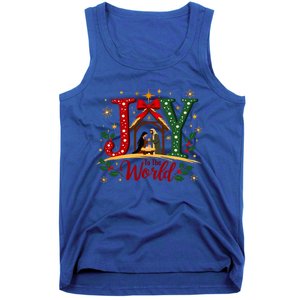 Joy To The World Christmas Christian Nativity Scene Gift Tank Top