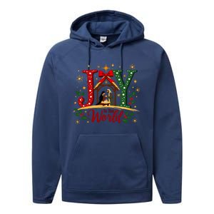 Joy To The World Christmas Christian Nativity Scene Gift Performance Fleece Hoodie