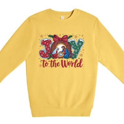 Joy To The World Christmas Xmas Holiday Christian Jesus Premium Crewneck Sweatshirt