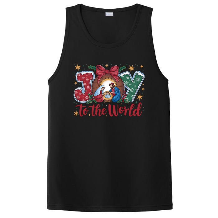 Joy To The World Christmas Xmas Holiday Christian Jesus PosiCharge Competitor Tank