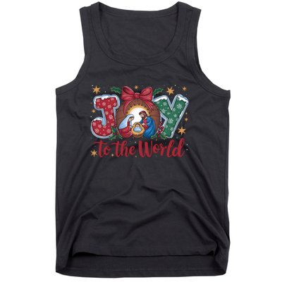 Joy To The World Christmas Xmas Holiday Christian Jesus Tank Top