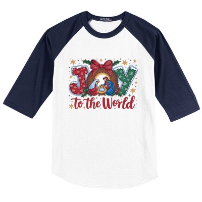 Joy To The World Christmas Xmas Holiday Christian Jesus Baseball Sleeve Shirt