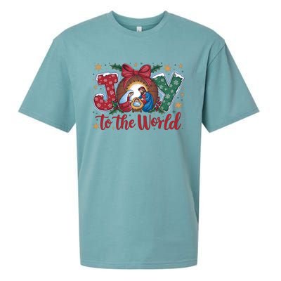 Joy To The World Christmas Xmas Holiday Christian Jesus Sueded Cloud Jersey T-Shirt