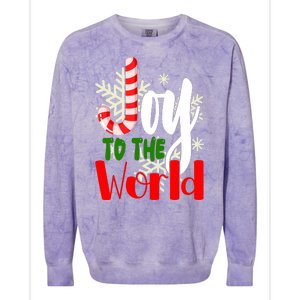 Joy To The World Christmas Festive Colorblast Crewneck Sweatshirt