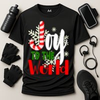 Joy To The World Christmas Festive Cooling Performance Crew T-Shirt