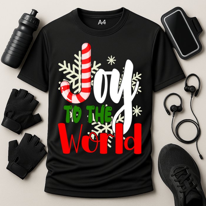 Joy To The World Christmas Festive Cooling Performance Crew T-Shirt
