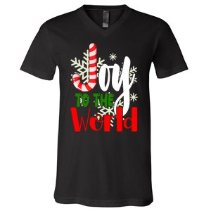 Joy To The World Christmas Festive V-Neck T-Shirt