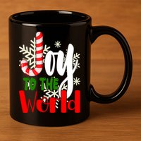 Joy To The World Christmas Festive 11oz C Handle Ceramic Mug