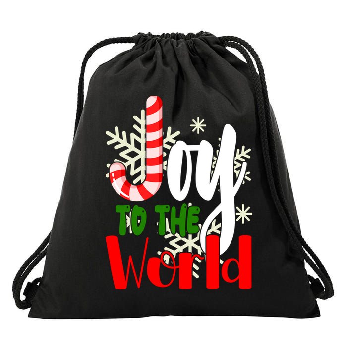Joy To The World Christmas Festive Drawstring Bag