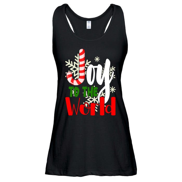 Joy To The World Christmas Festive Ladies Essential Flowy Tank