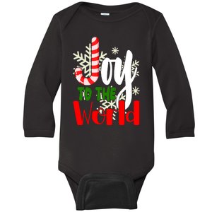 Joy To The World Christmas Festive Baby Long Sleeve Bodysuit