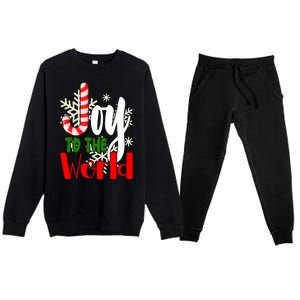 Joy To The World Christmas Festive Premium Crewneck Sweatsuit Set