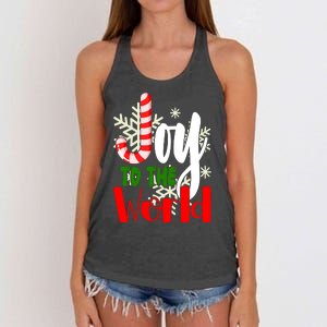 Joy To The World Christmas Festive Women's Knotted Racerback Tank