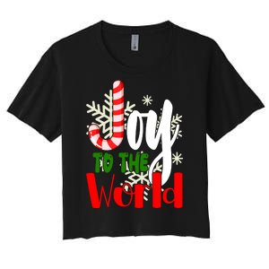 Joy To The World Christmas Festive Women's Crop Top Tee