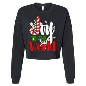 Joy To The World Christmas Festive Cropped Pullover Crew