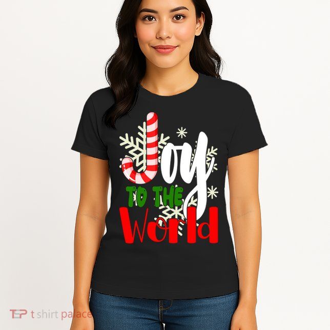 Joy To The World Christmas Festive Womens T-Shirt