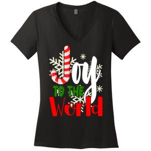 Joy To The World Christmas Festive Women's V-Neck T-Shirt