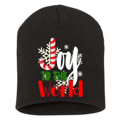 Joy To The World Christmas Festive Short Acrylic Beanie