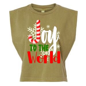 Joy To The World Christmas Festive Garment-Dyed Women's Muscle Tee