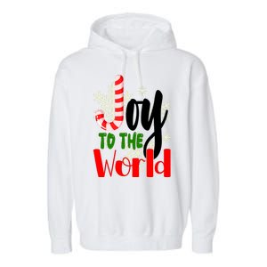 Joy To The World Christmas Festive Garment-Dyed Fleece Hoodie