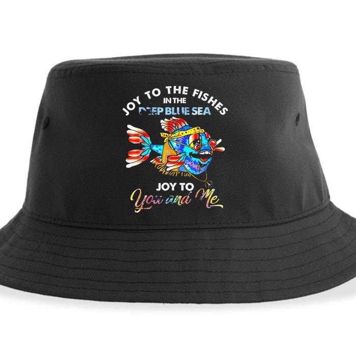 Joy To The Fishes In The Deep Blue Sea Joy To You And Me Sustainable Bucket Hat