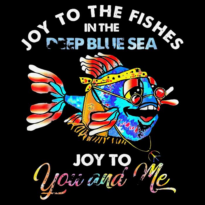 Joy To The Fishes In The Deep Blue Sea Joy To You And Me Drawstring Bag