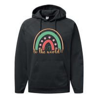 Joy To The World Rainbow Graphic Performance Fleece Hoodie