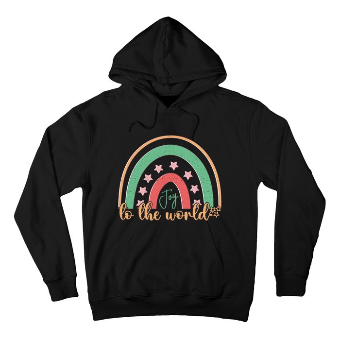 Joy To The World Rainbow Graphic Hoodie