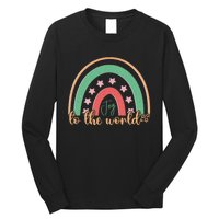 Joy To The World Rainbow Graphic Long Sleeve Shirt