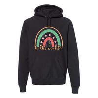 Joy To The World Rainbow Graphic Premium Hoodie