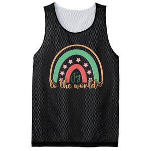 Joy To The World Rainbow Graphic Mesh Reversible Basketball Jersey Tank