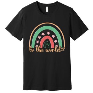 Joy To The World Rainbow Graphic Premium T-Shirt