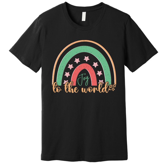 Joy To The World Rainbow Graphic Premium T-Shirt