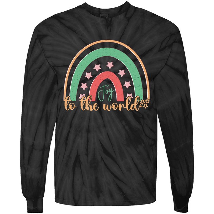 Joy To The World Rainbow Graphic Tie-Dye Long Sleeve Shirt