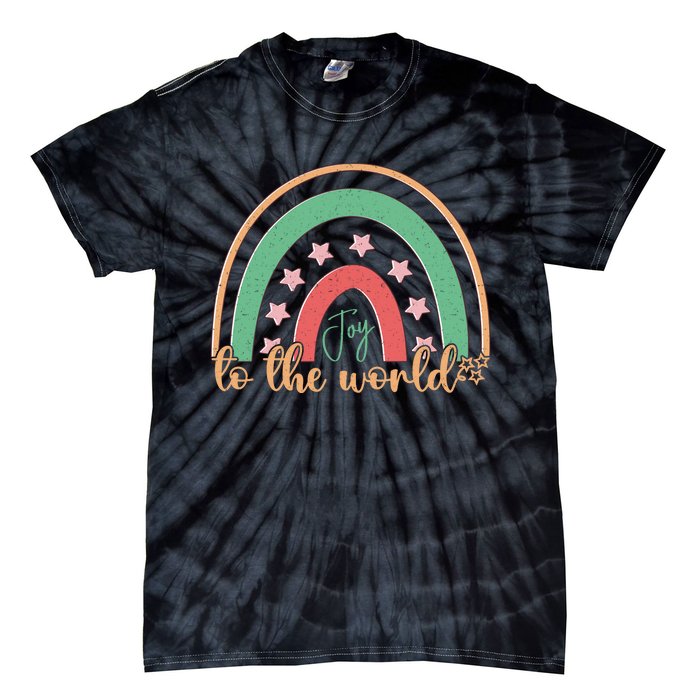 Joy To The World Rainbow Graphic Tie-Dye T-Shirt