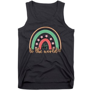 Joy To The World Rainbow Graphic Tank Top