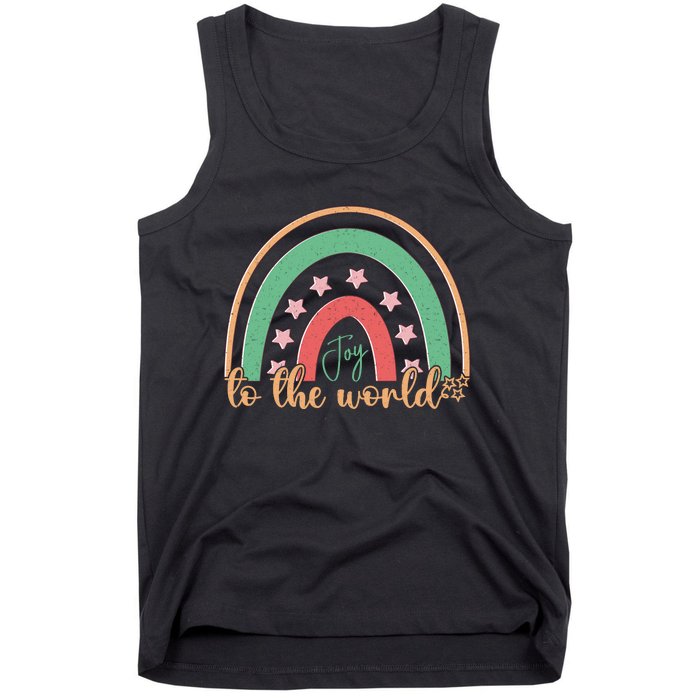 Joy To The World Rainbow Graphic Tank Top