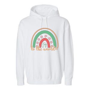 Joy To The World Rainbow Graphic Garment-Dyed Fleece Hoodie