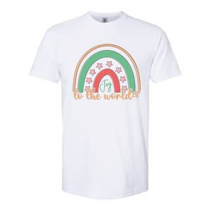 Joy To The World Rainbow Graphic Softstyle CVC T-Shirt