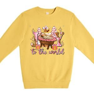 Joy To The World Christmas Tree Cakes Debbie Nativity Scene Premium Crewneck Sweatshirt