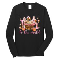 Joy To The World Christmas Tree Cakes Debbie Nativity Scene Long Sleeve Shirt