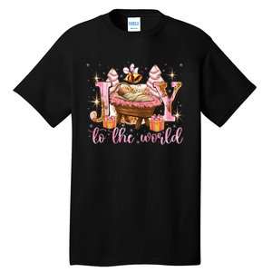 Joy To The World Christmas Tree Cakes Debbie Nativity Scene Tall T-Shirt