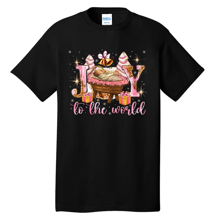 Joy To The World Christmas Tree Cakes Debbie Nativity Scene Tall T-Shirt