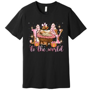 Joy To The World Christmas Tree Cakes Debbie Nativity Scene Premium T-Shirt