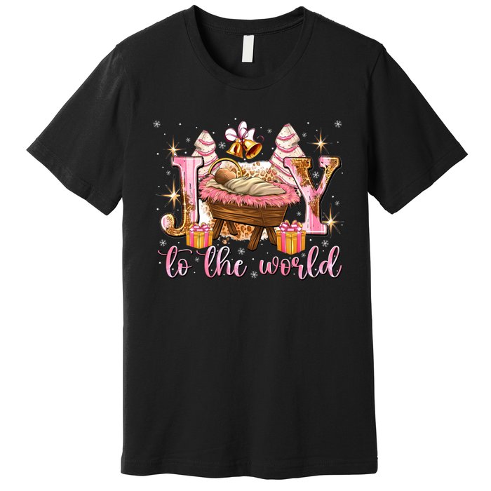 Joy To The World Christmas Tree Cakes Debbie Nativity Scene Premium T-Shirt