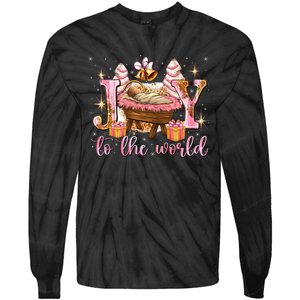 Joy To The World Christmas Tree Cakes Debbie Nativity Scene Tie-Dye Long Sleeve Shirt