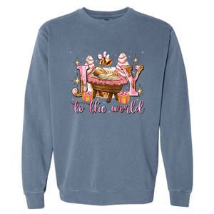 Joy To The World Christmas Tree Cakes Debbie Nativity Scene Garment-Dyed Sweatshirt