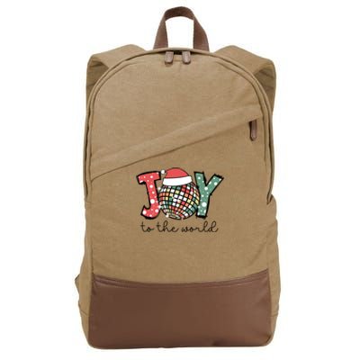 Joy To The World Disco Christmas Holiday Cotton Canvas Backpack